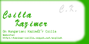 csilla kazimer business card